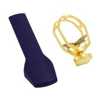 Alto Saxophone Mouthpiece Clamp Kit Metal Mouthpiece Bare Copper Hollow Clip Protective Cap Musical