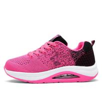 Spring New Women's Shoes Flying Woven Mesh Rocking Shoes Square Dancing Shoes Students Sports Casual Shoes Mother Shoes 36 raudona