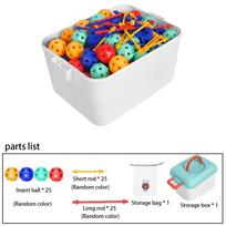 Vaikiškas sferinis 3D universalus žaislas su kamuoliuku, trimatis geometrinis didelių dalelių bloko dėlionės žaislas white