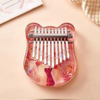 Kalimba 10 klavišų nykščio pianinas skaidrus akrilinis mini pirštų pianinas klaviatūrinis instrumentas Kalėdinė dovana pirštų pianinas suaugusiems vaikams blue