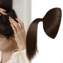 Hair Bun Extension Ball Head Wig Synthetic Thick Updo Ponytails Wigs Fake Ponytail for šviesiai ruda spalva