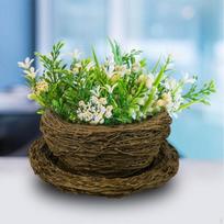 Bird Nest Flower Planter Pot Floral Arrangement Nordic Pots for Garden green