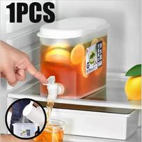 3.5L Large Capacity Cold Water Pitcher Cold Kettle with Faucet In Refrigerator Iced Beverage Dispenser Refrigerator and Spigot orange