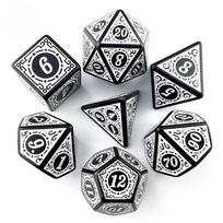 Dice Set Polyhedral Dice High Quality Plastic Dice Set Unique Pattern Stunning Retro Font Style Perfect for Role Playing Games žalia