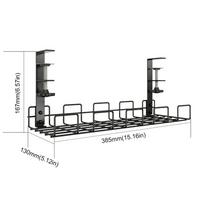 Wire Organizer Desktop Expansion Cable Management Tray Hanging Rack Line Finishing Wire Cord Power Strip Adapter Organizer Shelf gray