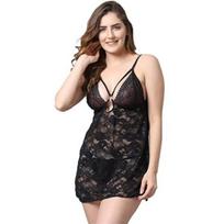Ladysta moteriška nėriniuota babydoll suknelė/be rankovių apatinis trikotažas naktiniai virš kelių Freesize (S M L) raudona