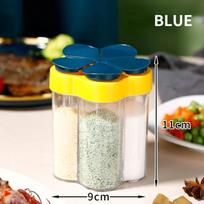 Prieskonių stiklainis plastikinis indelis prieskonių butelis Prieskonių organizatorius lauko stovyklavietės prieskonių indelis virtuvės prietaisų rinkiniai mėlyna
