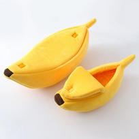 Bananinis kačių lovas namas Juokingas, mielas, jaukus kačių kilimėlio lovos, šiltos, patvarios, nešiojamos naminių gyvūnėlių krepšelis. S 40x15x11cm orange
