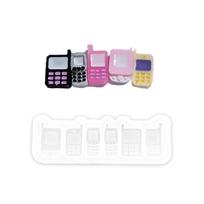 Resin Shaker Molds Mobile Phone Silicone Mould  Keychain Charm Quicksand Mold Epoxy Cast Molds for Jewelry Making gray