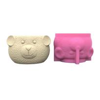 Cute Bear Silicone Mold  Succulent Flower Silicone Mold for  Crafts Unique Succulent  Candle Holders beige