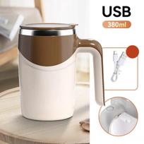 Automatinis maišymo puodelis USB įkraunamas elektrinis puodelis Izoliuotas puodelis Kavos puodelis Pieno arbatos puodelis Sulčių puodelis Gėrimų puodelis Biuro puodelis Puodelis 380ML ruda