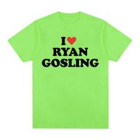 Juokingi I Love Ryan Gosling grafiniai marškinėliai Vyriški Moteriški Drabužiai O-Kaklo marškinėliai Vasaros laisvalaikio 100 % medvilnės per dideli marškinėliai S juoda
