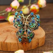 Elegant Rhinestone Butterfly Shark Hair Clip For Women And Female - Vintage Small Hair Claw With Elegant Design