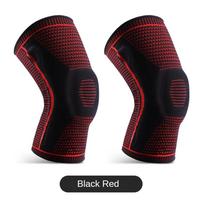 Sport Knee Pads Support Knee Brace Patella Medial Strong Meniscus Silicone Compression Protection Running Basketball M black