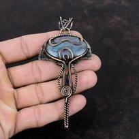 Ruby In Blue Kyanite Pendant Copper Wire Wrapped Pendant Genuine Gemstone Pendant Handmade Wire Wrap Jewelry Gift For Friend Copper Jewelry