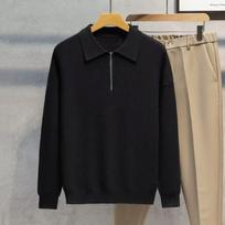 Half-zipper Polo Collar Sweater Men's Fall  Pullover Knit Trend Simple Casual Handsome Bottom Line Clothing Plus Size XXXL juoda