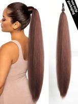 Sintetinis uodegos uodegos priauginimas, pilnas spalvotas surišimo uodegos priauginimas, su elastiniu kaklaraiščiu, tiesiu vamzdeliu, glotniai apvyniojami prailginami plaukai 26inch black