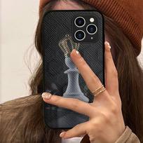 Šachmatų lentos figūrėlių telefono dėklas Kietas odinis dėklas, skirtas iPhone 11 12 13 Mini Pro Max 8 7 Plus SE 2020 X XR XS Coque iphone XS