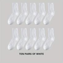 10 porų madingo dizaino vyriškų kasdienių verslo kojinių - itin pralaidžios orui, išskirtinai patogios, apsaugančios nuo kvapo ir sugeriančios prakaitą 10 Pairs（38-43） balta