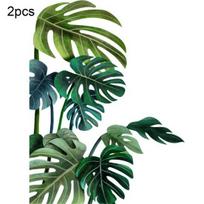 2 vnt Lipnus, ekologiškas, madingas, unikalus, puikaus darbo fono lipdukas Fono lipdukas Monstera Leaf Right