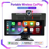 10,26 colio jutiklinis ekranas Stereo radijo belaidis Carplay Android Auto MP5 grotuvas BT Mirrorlink Dash Cam su kamera gray