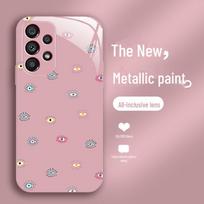 Samsung S10/S20/S11 Mažos akys Plius Skysto stiklo dėklas - Pilna objektyvo apsauga, Anti-drop, Personalizuotas dizainas S23 Plus violetinė
