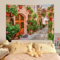 Pastoral Rose Flower Gobelenas Pavasario gobelenas Fono audinys HD Pakabinamas audinio gobelenas Namų dekoras Namų dekoras su montavimo detalėmis 95*75cm