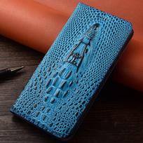 Redmi 10X Pro odinis atlenkiamas dėklas su krokodilo dizainu blue