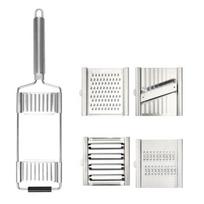 1 Set Stainless Steel Grater Cutter Manual Vegetable Slicer Easy Clean Multi-Purpose Kitchen Tool Ergonomic Handle Cheese Carrots Zucchini Pulp A