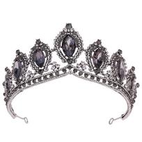 Nuotakos karūna Barokinė tiara Deimantas Markizė Krištolas Retro Auksinė karūna gray