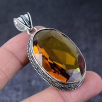 Honey Topaz Gemstone Handmade 925 Sterling Silver Jewelry Pendant 2.29  I6g86