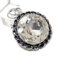 White Topaz Gemstone Handmade 925 Sterling Silver Jewelry Pendant 1.97  Q9L75