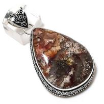 Laguna Lace Agate Gemstone Handmade 925 Sterling Silver Pendant 2.36  G1h17