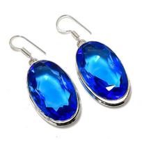 Tanzanito kvarco brangakmenis 925 svarų sterlingų sidabro Dovanų papuošalai Auskaras 2,05  p8c16 blue