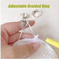 Adjustable Knitting Loop Crochet Loop Knitting Peacock Ring Accessorie
