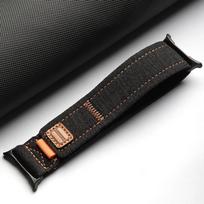 Drobinis nailoninis dirželis, skirtas Samsung Galaxy Watch 7 Ultra 47mm Unisex kvėpuojanti kilpa apyrankė, skirta Galaxy Ultra No Gaps lenkta galo juosta For Galaxy Watch 7 Ultra juoda