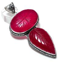 Ruby Natural Gemstone 925 Sterling Silver Jewelry Pendant 3.55  J0F01