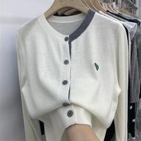 Autumn Thin Casual Knitted Cardigan Sweater Women Fashion Winter Round Neck Outwears Sweaters Women Elegant Loose Long Sleeve Female Cardigans 1202 balta