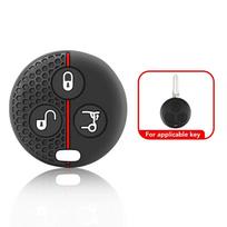 Silikoninis automobilio raktų dėklo dangtelio laikiklis skirtas Mercedes Benz SMART Fortwo 450 Forfour Roadster City kėbulo dangtelio apsaugai juoda