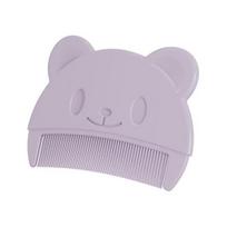 Cartoon Bear Baby Comb Nešiojami plonų dantų lopšio skrybėlės pašalinimas Ergonomiškas maistinis plastikinis kūdikių naujagimių berniukų mergaičių galvos odos šepetėlis violetinė
