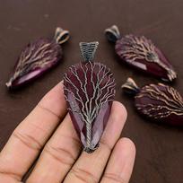 Ruby Natural Gemstone Handmade Copper Wire Wrap Jewelry Pendant 2.80  s3Q11