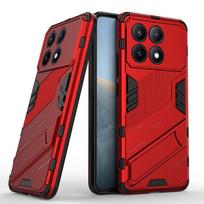 Skirtas Xiaomi Poco X6 X5 X4 Pro Neo 5G Punk Armor Smūgiams atsparus buferis Tvirtas Gumuotas kompiuteris su įtaisytu stovo dėklu Stovo laikiklio dangtelis Poco X4 Pro 5G raudona