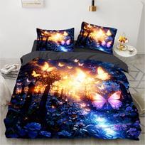 Namų tekstilės 3D spausdinimas „Fantasy Butterfly Pattern“ patalynės komplektas, 3 vnt. DE 135x200cm brown