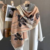 Naujas retro mados imitacijos kašmyro šalikas moterims žiemą, pastorintas ir šiltas kaklas, dvigubos paskirties skara išorėje 65*185cm beige