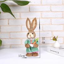 32cm Velykų zuikis rekvizitai Namų svetainės dekoravimas Ornamentai Imitacinis zuikis Velykų žolė Kūno zuikis D white