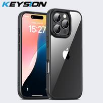 KEYSION Shockproof Case for iPhone 16 15 Pro Max Silicone+PC Ultrathin HD Transparent Phone Back Cover for iPhone 15 16 Pro Max for iPhone 15 Pro juoda