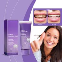 Purple Teeth Whitening Toothpaste, Hydroxyapatite Color Correction , Fluoride Free, Mint Flavored,60g violetinė