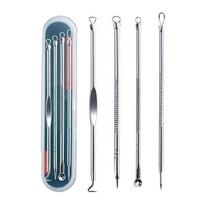 Blackhead Remover Squeeze Acne Needlec Alema Blackheads Cell Clip 5 Extractor Pimples Comedon Black Dots Nose Sebum Tool 1 set gray