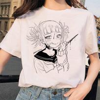 Japoniški Anime Ahegao marškinėliai Moteriški Harajuku Boku No Hero Academia marškinėliai Senpai Juokingi marškinėliai 3XL balta
