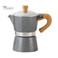 Moka Puodo espreso kavos virimo aparatas 150 ml Lengvas viryklės kavos virimo aparatas Lengvai naudojamas itališkas kavos virimo aparatas sodriai Espresso Latte Cappuccino 150ML pilka